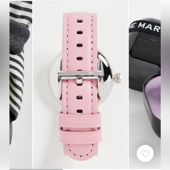 Marc Jacobs The Round Watch 32mm Pink Leather Band Iridescent Watch Face - Picture 5 of 13